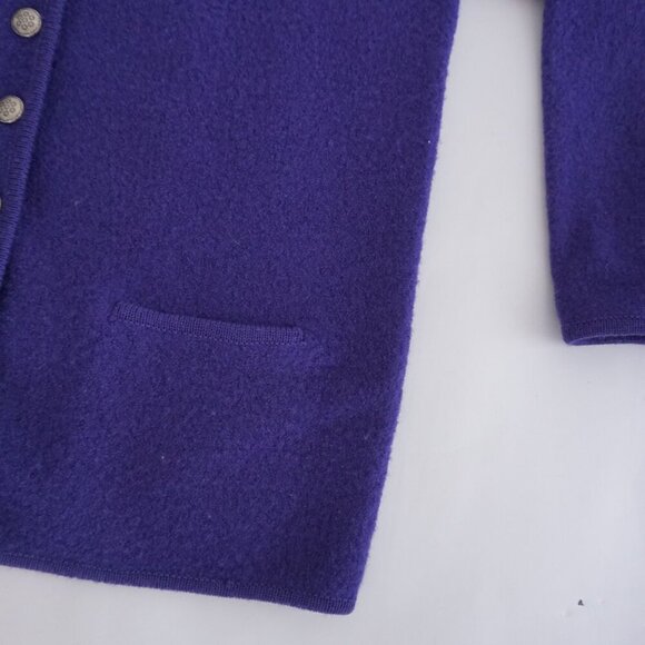 Vintage Jessica Sport Purple 100% Wool Button Up Cardigan Sweater 12 - Picture 6 of 10